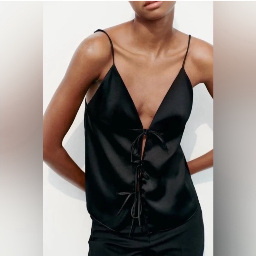 NWT Zara Satin Tie Up Cami